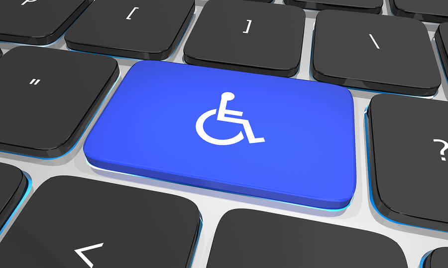 computer key with a wheelchair graphic